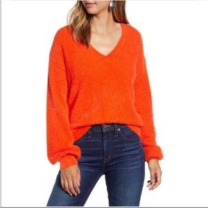 Halogen red V-neck sweater